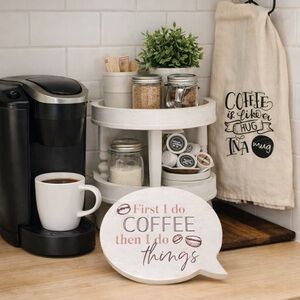 Coffee Plaque and 2 Towels